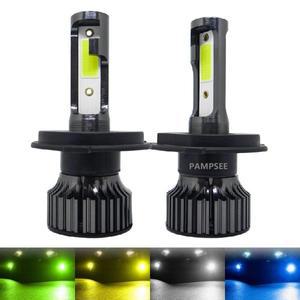 자동차 헤드라이트 LED 전구 F2C H4 12000K 레몬 그린 안개등