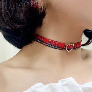 사랑의 밤 하트 초커 목걸이-WF68329
