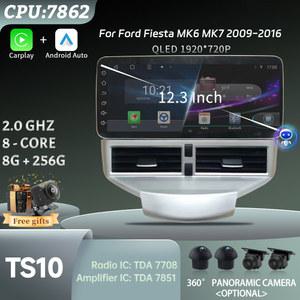 안드로이드 오토 동글 12 Ford Fiesta MK6 MK7 2009 2016 자동차 라디오 멀티미디어 네비게이션 스테레오 4G GPS 무선 Carplay 헤드 유닛 화면