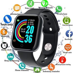 Y68 스마트 시계 남성과 여성 손목 시계 Smartwatch 전자 피트니스 모니터 Xiaomi Huawei 팔찌를 생일 선물