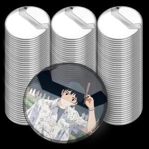 투명 라운드 배지 보호대 케이스 애니메이션 장식 Ita 가방 액세서리 PVC 핀 커버 30mm 50mm