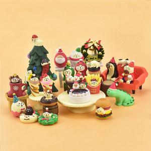 Zakka 메리 크리스마스 장식 책장 장면 수집용 홈 수지 공예 미니어처 장식품
