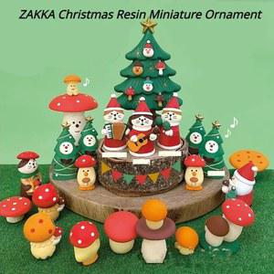 ZAKKA 크리스마스 장식 송진 버섯 귀여운 고양이 DIY 미니어처 장면 패션 촬영 소품 소형 홈 액세서리