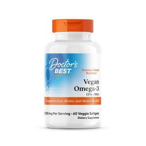 닥터베스트 식물성 오메가-3 EPA+DHA -- 1회 제공량당 2000mg - 60개의 베지 소프트젤 기타