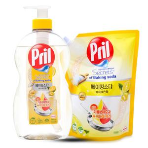 헨켈 프릴 주방세제 베이킹소다 퓨어레몬향 700ml 용기 1개 + 1L리필 1개 
