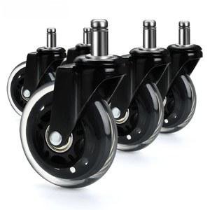 VKKM 5PCS 사무실 의자 캐스터 바퀴 3 인치 회전 고무 캐스터 바퀴 교체 소프트 안전 롤러 가구 하드웨어
