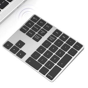노트북용 폴로다 블루투스 숫자 패드 충전식 실버 블랙 키패드, 10키 USB PC 무선 노트북