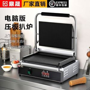 이중 가열판이 있는 파니니 프레스 - 스테이크 샌드위치 팬케이크용 상업용 그릴