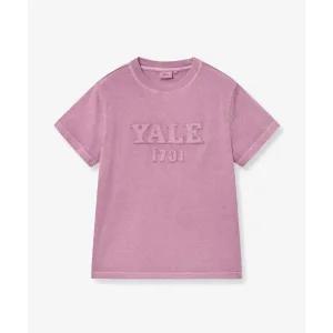 YALE 예일 [티슈 착용]우먼즈 피그먼트 아플리케 티셔츠_핑크 541895
