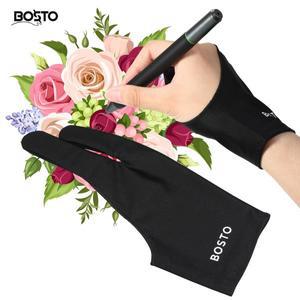 BOSTO/UGEE/Huion/Wacom 그래픽 드로잉 태블릿 용 두 손가락 프리 사이즈 글러브 아티스트