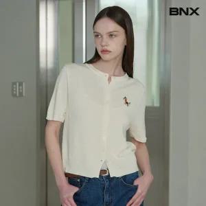 [롯데백화점]비엔엑스 데일리 라운드넥 캐릭터 자수 반팔 가디건 (BX2CD008L0)