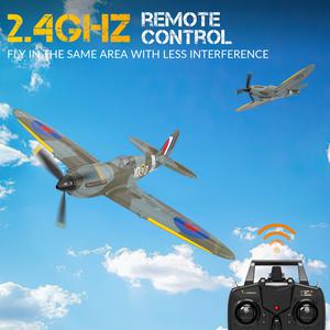 취미 RC Spitfire Xpilot 스태빌라이저 원 키 곡예 비행 RTF 워버드 비행기 전투기 2.4G 4CH 6 축 EPP 400m