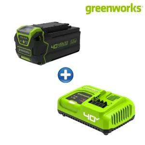 그린웍스 40V 5Ah 배터리 + 40V 고속충전기 세트 (GW2905573 + GW910273)