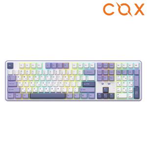 COX 저소음 무선 블루투스 게이밍 기계식 키보드 C108 화이트퍼플 허니축