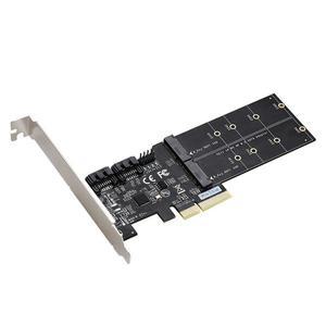어댑터 카드 PCIE 3.0 X4 to 2 포트 M.2 B-KEY 듀얼 포트 SATA 익스텐션 칩 ASM116 컨버터 확장 PCI-E 4X M