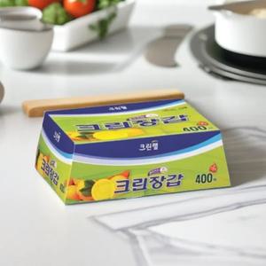 크린 크린장갑 일회용 위생장갑 대용량 비닐장갑 뽑아쓰는 폴리글로브 다용도 (400매)