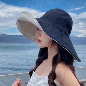 (당일출고) 모자 바다 수영장 캠핑 버킷햇 와이드 챙 여성 바캉스 양면사용