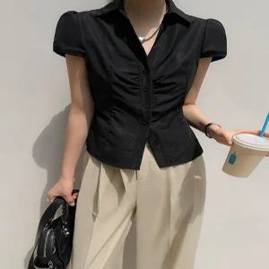 [다바걸]쇼플딥셔링블라우스