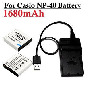 NP-40 배터리 카시오 EX-Z30 Z40 Z50 Z55 Z57 FC100 KOMERY 4K 카메라 캠코더, NP 1680mAh 용 충전기