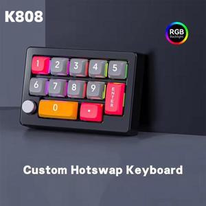K808  키보드 13 매크로  가능 완전 핫 스왑 기계식 스위치 7 색 RGB 라이트 게임용