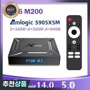 X96 M200 안드로이드 14 스마트 TV 박스 Amlogic S905X5M 4GB 32GB 64GB 2.4G/5G 듀얼 WIFI BT 1000M LAN A