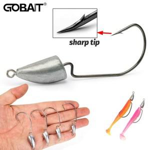 금속 지그 헤드 웜 후크 3.5g 5g 7g 10g 14g 무게 크랭크 샤프 낚시 바늘 기어 싱커 Pesca 소프트 루어 텍