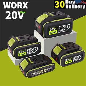 20V WORX 6.0/8.0Ah 교체용 리튬 이온 배터리 WA3551 WA3641 WX373 WX390 충전식 도구