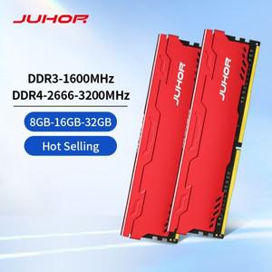 JUHOR DDR4 램 데스크탑 메모리 방열판 포함 16GB 8GB 32GB 2666MHz 3200MHz DDR3 1600MHz DIMM  램