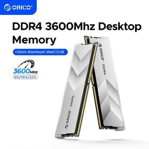 ORICO DDR4 RAM 32GB2x16GB 3600MHz CL18 22 22 42 135V Intel 데스크탑 컴퓨터 메모리 게임