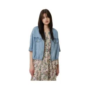 시슬리 노카라 라운드 데님 반팔 자켓 SADKE1531 744434