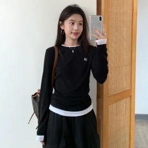[국내자체제작] 굿디 레이어드배색 티셔츠