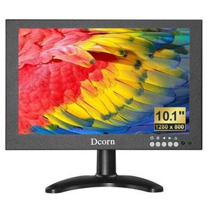 DCORN 10.1인치 미니 모니터, 소형 HDMI 모니터 1280 X 800 16:10 IPS 메탈 하우징 화면 지원 HDMI /VGA /AV /BNC 입력, 리모컨 및 내장 스피커 PC, 보안 카메라, 라즈베리 파이