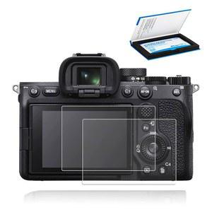2팩 A7R V A9 III 화면 보호기, 소니 알파 7R II 카메라용 카메라 초박형 지문 긁힘 방지 9H 경도 2.5D 둥근 모서리 강화 유리 보호기