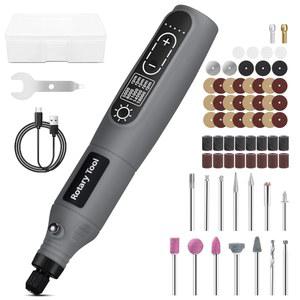 로터리 툴 | 3.7V 무선 키트, 2.0Ah 리튬 이온 배터리 5단 68 액세서리 파워 툴, USB 충전 미니 무선으로 가벼운 DIY 프로젝트 및 정밀 작업에 이상적임