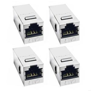 A52B 4개 세트 CAT7 커플러는 암컷에 암컷을 보호 RJ45 키스톤 차폐 커플러