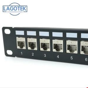 Cat7 Cat6A 패치 패널 모듈러-24 포트-1U 스크린-키스톤 모듈용-19 인치 랙-블랙 24개 RJ45 어셈블리