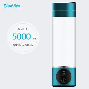 BlueVida 최신 세대 수소수 발생기 병, DuPont SPE + PEM Nano Tech 3, H2 흡입 장치 포함, 스플라이트 디