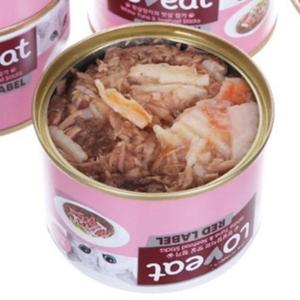 러브잇 고양이 습식사료 간식 주식캔 참치 맛살 160g 1개