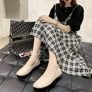 임산부 검정 플랫 스퀘어 웨딩 슈즈 발편한 단화 선물-WC3274A