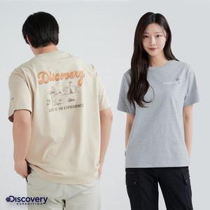 [디스커버리] 24SS 여름 DXRS5U043 남여 공용 커플 킨조 바시티 피크닉 그래픽 티셔츠