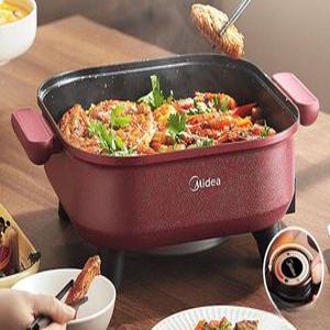 넓직한 멀티 쿠커 냄비 전기 대형 1800w 찜 전골 찌개 팬 블랙 스팀 프라이팬