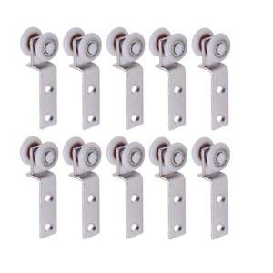 금속 베어링 PULLEY 0PCS 벤드 파이프 금속 베어링 도르래 블록 슬라이딩 도어 창 캐비닛 두 개의 플라스틱 바퀴