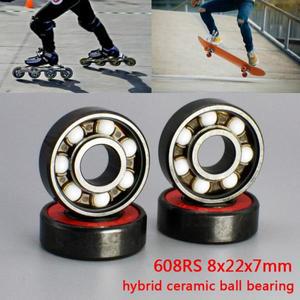 8pcs 608-2RS 하이브리드 세라믹 볼 베어링 스케이트 보드 휠 베어링 철강 ABEC-11 고속 볼 베어링 8227 8x