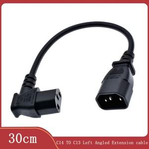 LCD 마운트 TV용 좌측 각도 연장 케이블 IEC 320 C14 ~ 수-암 전원 어댑터