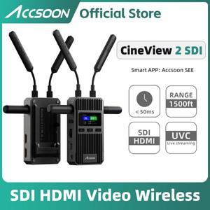 ACCSOON 듀얼 밴드 무선 비디오 변속기 시네뷰 2 SDI HDMI 450m 범위 UVC 라이브스트리밍 0.05 초 지연 최