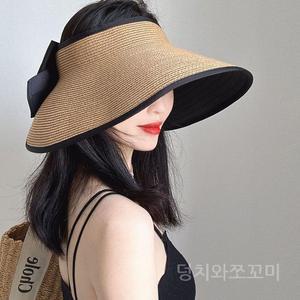 모자 여성용 여름 휴가 해변 밀짚 접이식
