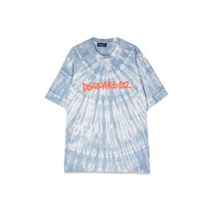 디스퀘어드 키즈 연하늘 로고 반팔 티셔츠 DQ1618KD0A3NDQ814