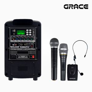 그레이스 EG-116N 150W 블루투스 이동식앰프 스피커 충전식 야외 행사용 무선마이크 세트