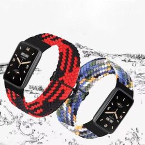 Xiaomi Mi Band 7 8 Pro 용 나일론 스트랩 mi band 7 pro miband 7pro 스트랩 용 탄성 조절 식 땋은 솔로 루프 팔찌 Correa