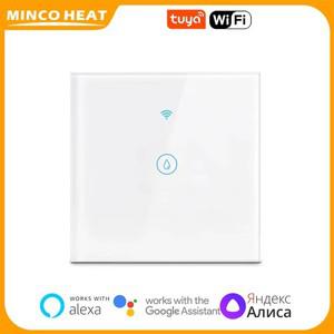 Minco Heat Smart Tuya Wifi 100~240V AC 40A 터치 온수기 보일러 스위치(음성 제어 기능 포함) Google 홈